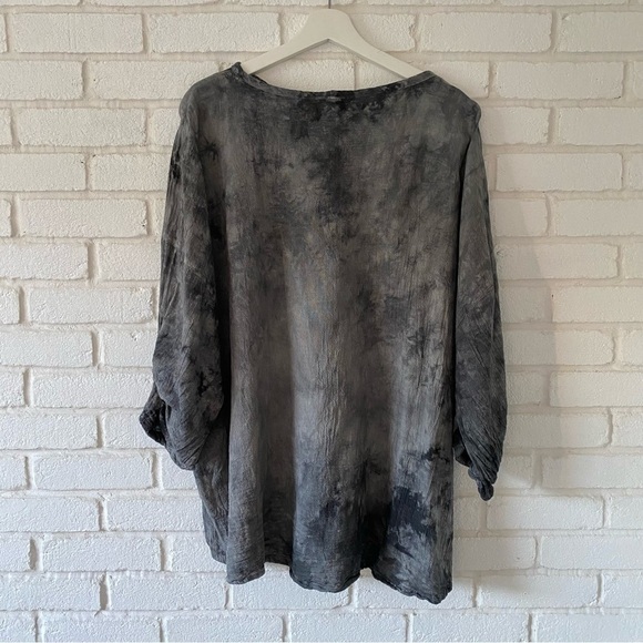 Oh My Gauze Lorraine Gray Tie Dye Top Shirt Blouse Women’s One Size - Picture 6 of 12